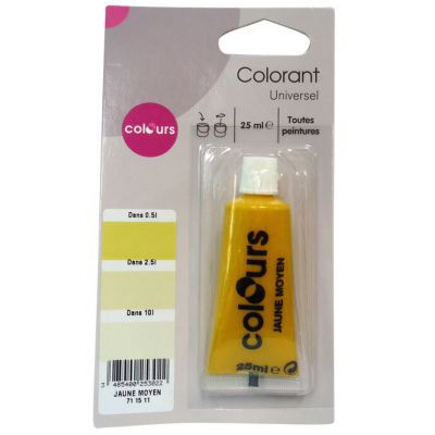 Colorant universel toutes peintures Colours jaune moyen 25ml