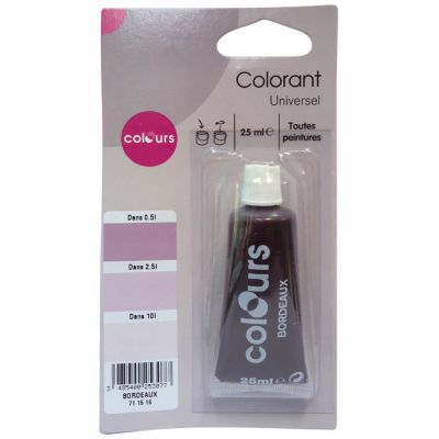 Colorant universel toutes peintures Colours bordeaux 25ml