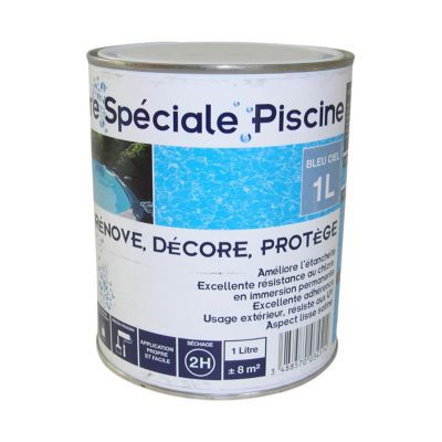 Peinture piscine bleu ciel satin 1L