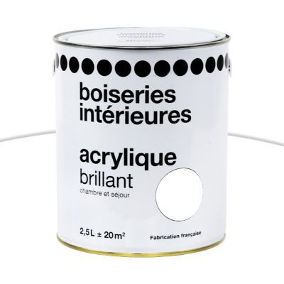  Peinture  Boiseries Blanc  Brillant 2 5L Castorama 