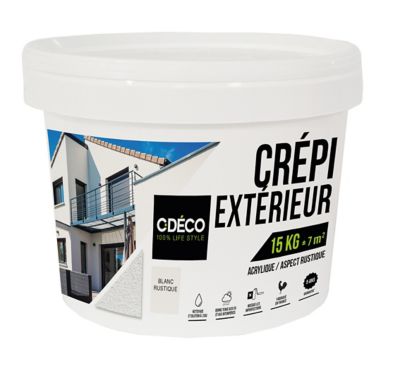  Cr pi  fa ade ext rieur  CDECO blanc rustique 15 KG Castorama