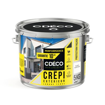 Crépi extérieur CDéco Blanc Rustique Performance 5kg