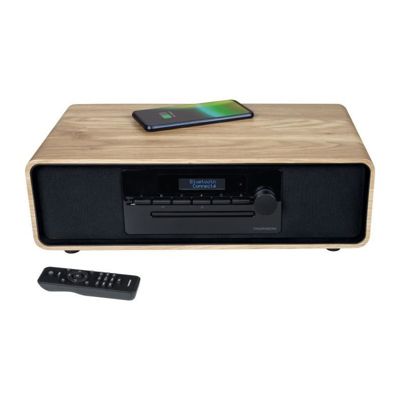 Thomson Micro-chaîne Bluetooth Bois/noir Radio Fm/dab+/cd/mp3/usb/induction, 75w, Affichage Lcd, Télécommande, Alim. 230v - vue 3