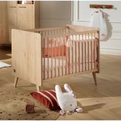 Lit bebe 120 x 60 SAUTHON Arty Chene Suave Hetre avec matelas 10 cm
