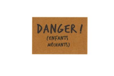 Tapis d'entrée coco Danger ! (enfants méchants) L.60 x l.40 cm