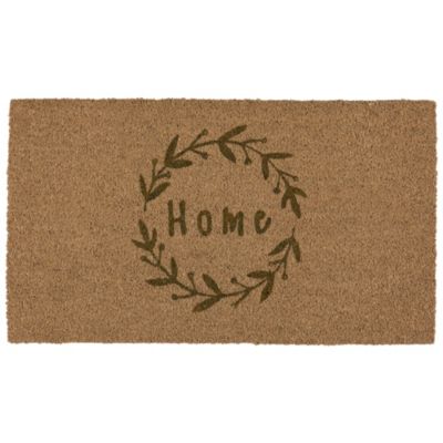 Tapis d'entrée coco Doormat Home L.40 x l.60 cm sauge