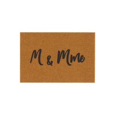 Tapis d'entrée coco Doormat M & Mme L.40 x l.60 cm naturel