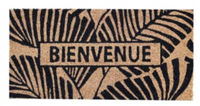 Tapis d'entrée coco bienvenue L.50 x l.25 cm
