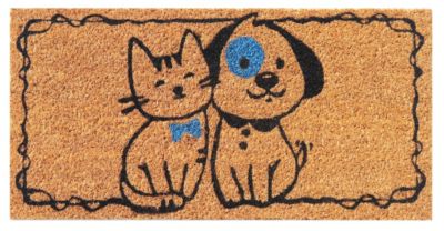 Tapis d'entrée coco animaux L.50 x l.25 cm