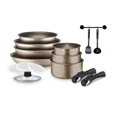 Batterie de cuisine Arthur Martin AM133CH 15 pieces - Aluminium - Poignée amovible - Tous feux dont induction