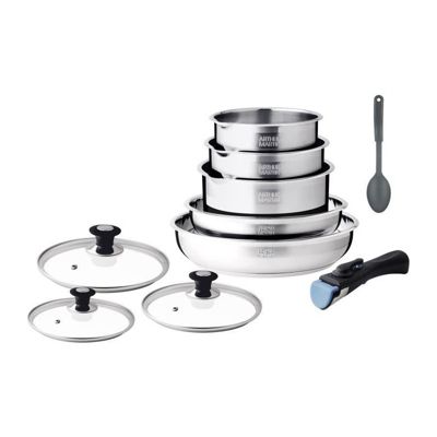 Batterie de cuisine induction - Arthur Martin - AM4485 - Acier inoxydable - 10 pieces - Poignée amovible - Tous feux dont induc