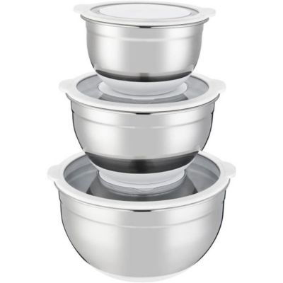 Bol melangeur ARTHUR MARTIN AM486 inox 16/20/24 cm avec couvercles