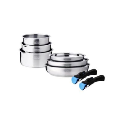 Batterie de cuisine Arthur Martin 18/10 inox 8 pieces compatible induction