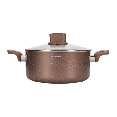 Marmite - ARTHUR MARTIN - AM5531 - 28 cm avec couvercle en verre - Aluminium - Tous feux dont induction