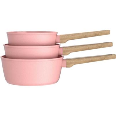 Set de 3 casseroles Arthur Martin AM0702 16 18 20 cm rose aluminium