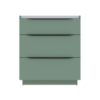 Meuble sous vasque à poser vert sauge mat l.80 x H.88 x P.50 cm, Pamili
