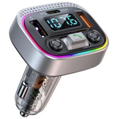Transmetteur FM Bluetooth 12 24V Thomson Bluetooth 5.4 QC3.0 18W PD30W LED Bleue