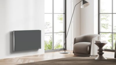 Radiateur électrique 1500W à inertie sèche + film gris et blanc, Carrera Dakota