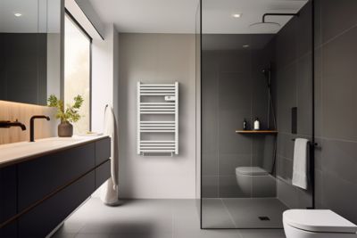 S?che serviette ?lectrique Carrera Alani blanc + soufflerie 1500W