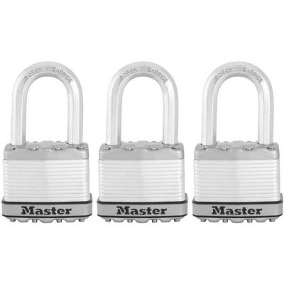 Cadenas Haute Sécurité MASTER LOCK M115EURTRILF A Clé Acier Laminé Recouvert Extérieur Anti rouille Anse Pack de - vue 3