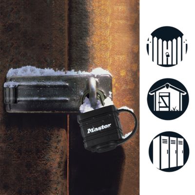 Master Lock 7804EURT Pack de 2 Cadenas en Acier Laminé à Clé et Protection Thermoplastique 7 8 x 4 x 2 9 cm