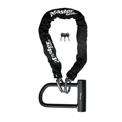 Antivol à chaîne pour vélo certifié haute résistance avec mini antivol en U à clé