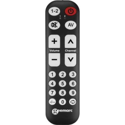 Télécommande universelle Geemarc TV-10 noir - 18 touches, apprentissage 2 appareils, compacte