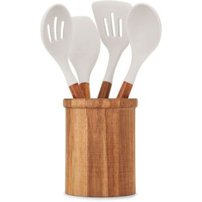 Set d'ustensiles de cuisine Livoo MES153G 4 pièces silicone manches acacia 31 cm