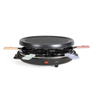 Livoo Appareil à raclette DOC207P 800W 6 personnes plaque grill amovible 29x29 cm Noir - vue 4