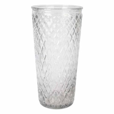 Homea Vase Déco en Verre Relief Losange 23cm - vue 2
