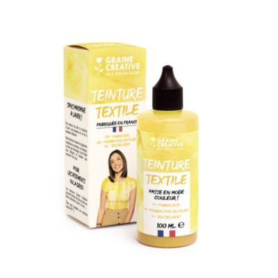 Graine Créative Teinture textile embout fin 100mL Jaune - Origine France - vue 2