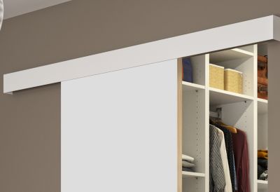 OPTIMUM Kit porte coulissante + rail Atelier H204 x L83 x P4 cm verre dépoli - vue 4