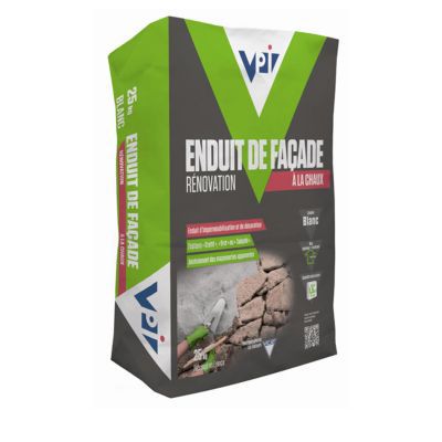 Enduit de façade rénovation chaux blanc 25 kg