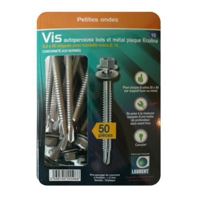 Lot de 50 vis autoperceuse plaque Ecolina
