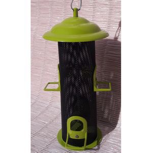 Mangeoire silo en métal vert Caillard