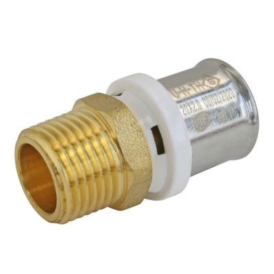 Raccord droit à sertir pour tube Multicouche Ø20 - droit mâle 15/21 (1/4)