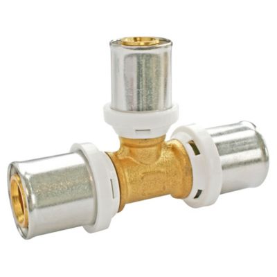 Té réduit à sertir pour tube Multicouche Ø20-Ø16-Ø20