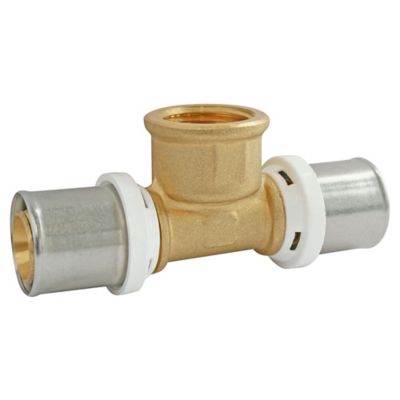 Té femelle à sertir pour tube Multicouche Ø20 - femelle au centre 15/21 (1/2)