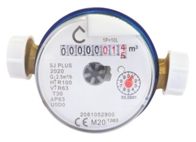 Compteur d'eau jet unique eau froide calibre 15 mâle/ mâle 2027 laiton Somatherm for you