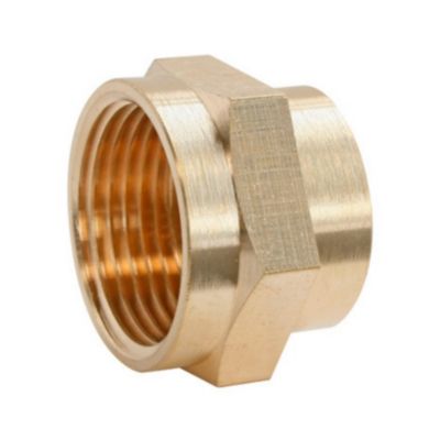 Réduction laiton avec butée interne Femelle 15/21 (1/2) - Femelle 12/17 (3/8), lot de 2