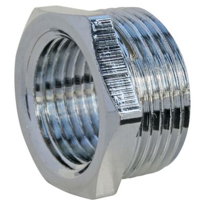 Bague de reduction laiton chromé Mâle 15/21 (1/2) - Femelle 12/17 (3/8), lot de 2