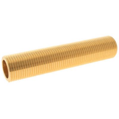 Tube fileté laiton 10cm - double Mâle 15/21 (1/2), lot de 2