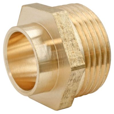 Raccord laiton droit à souder sur tube cuivre Ø10 - sortie mâle 12/17 (3/8), lot de 2