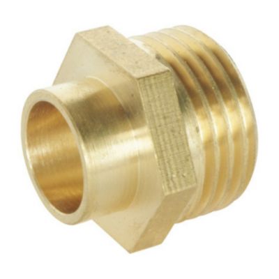 Raccord laiton droit à souder sur tube cuivre Ø12 - sortie mâle 15/21 (1/2), lot de 2