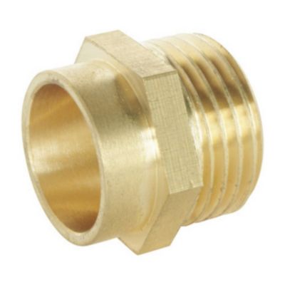 Raccord laiton droit à souder sur tube cuivre Ø162 - sortie mâle 15/21 (1/2), lot de 2