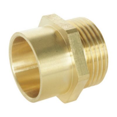 Raccord laiton droit à souder pour tube cuivre Ø22 - sortie mâle 20/27 (3/4) - sachet de 1 pièce