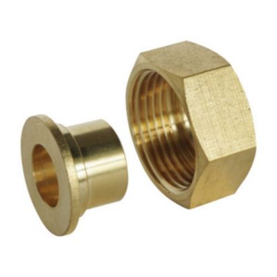 Raccord 2 pièces droit à souder sur tube cuivre Ø14 - sortie femelle 20/27 (3/4)