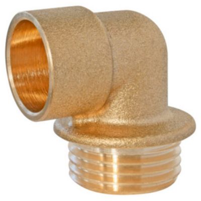 Raccord laiton coudé à souder sur tube cuivre Ø16 - sortie mâle 15/21 (1/2), lot de 2