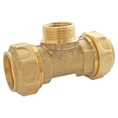 Té laiton pour PE Ø25 - Mâle au centre 20/27 (3/4)