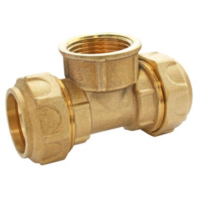 Té laiton pour PE Ø20 - Femelle au centre 15/21 (1/2)